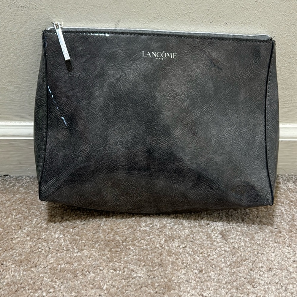 NEW LANCOME Women’s Cosmetics Pouch Charcoal Gray Large